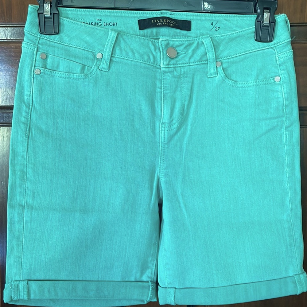 Liverpool light green shorts, size 4